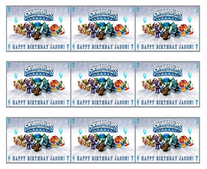 Skylanders Spyro's Adventure - Edible Cake and Cupcake Topper