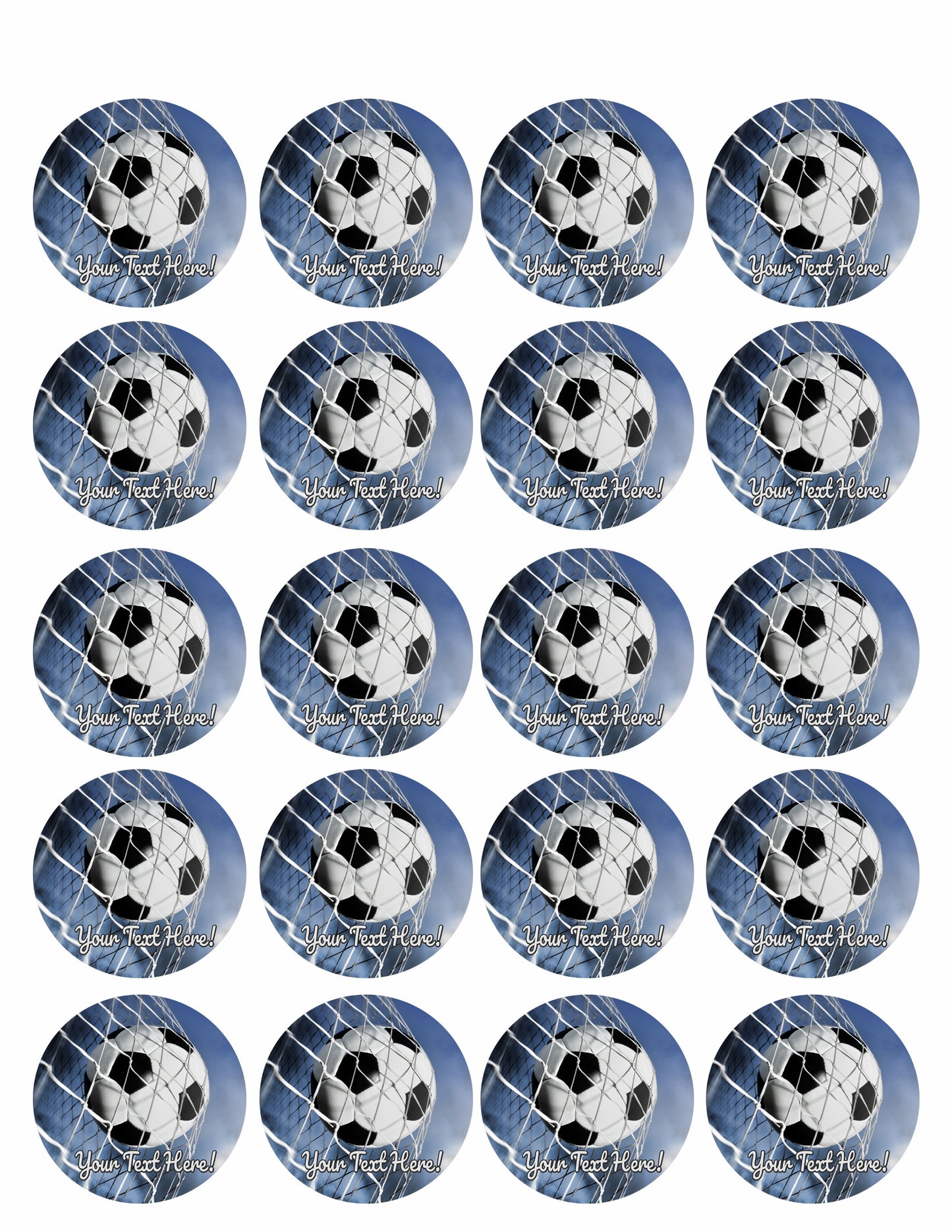 Soccer Ball (Nr2) - Edible Cake Topper, Cupcake Toppers, Strips