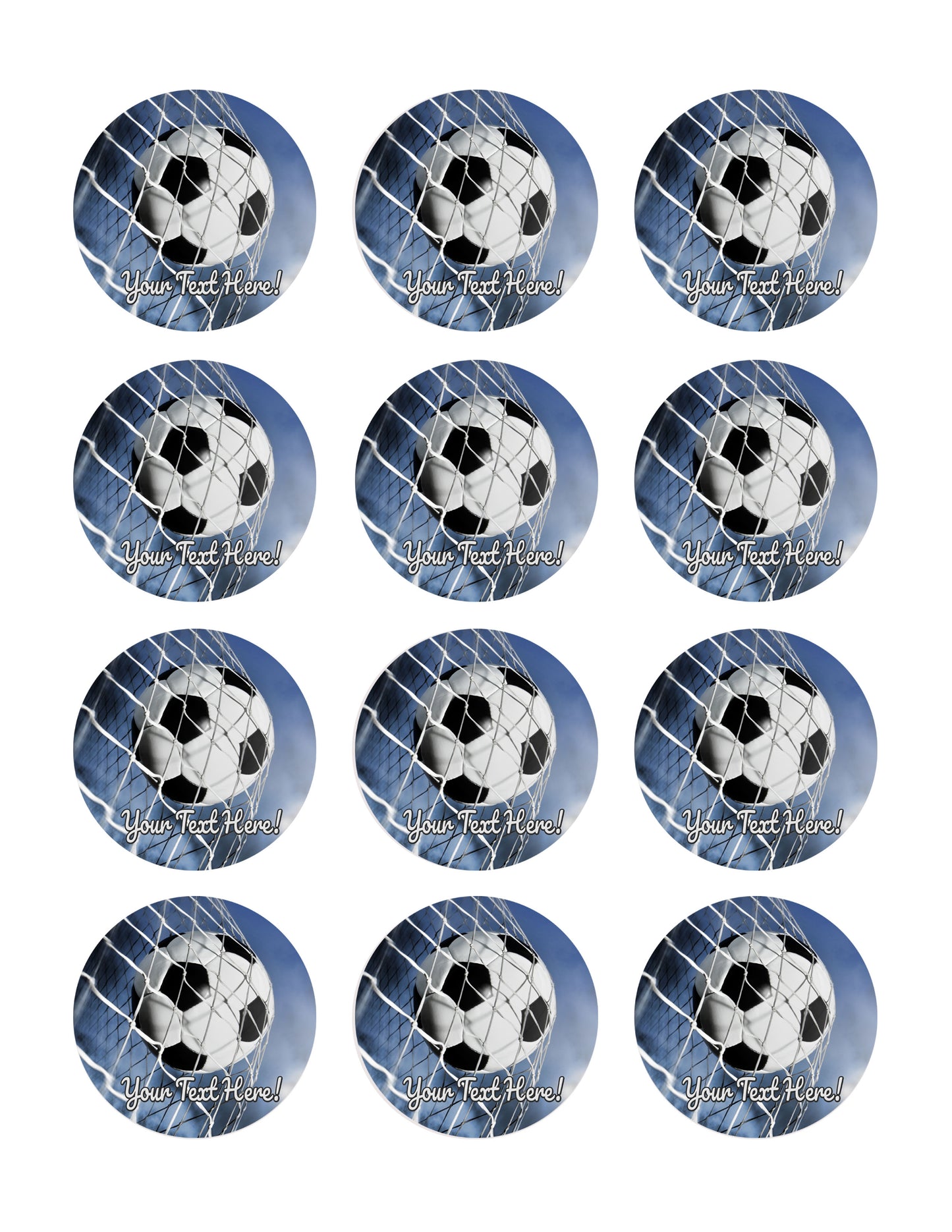 Soccer Ball (Nr2) - Edible Cake Topper, Cupcake Toppers, Strips