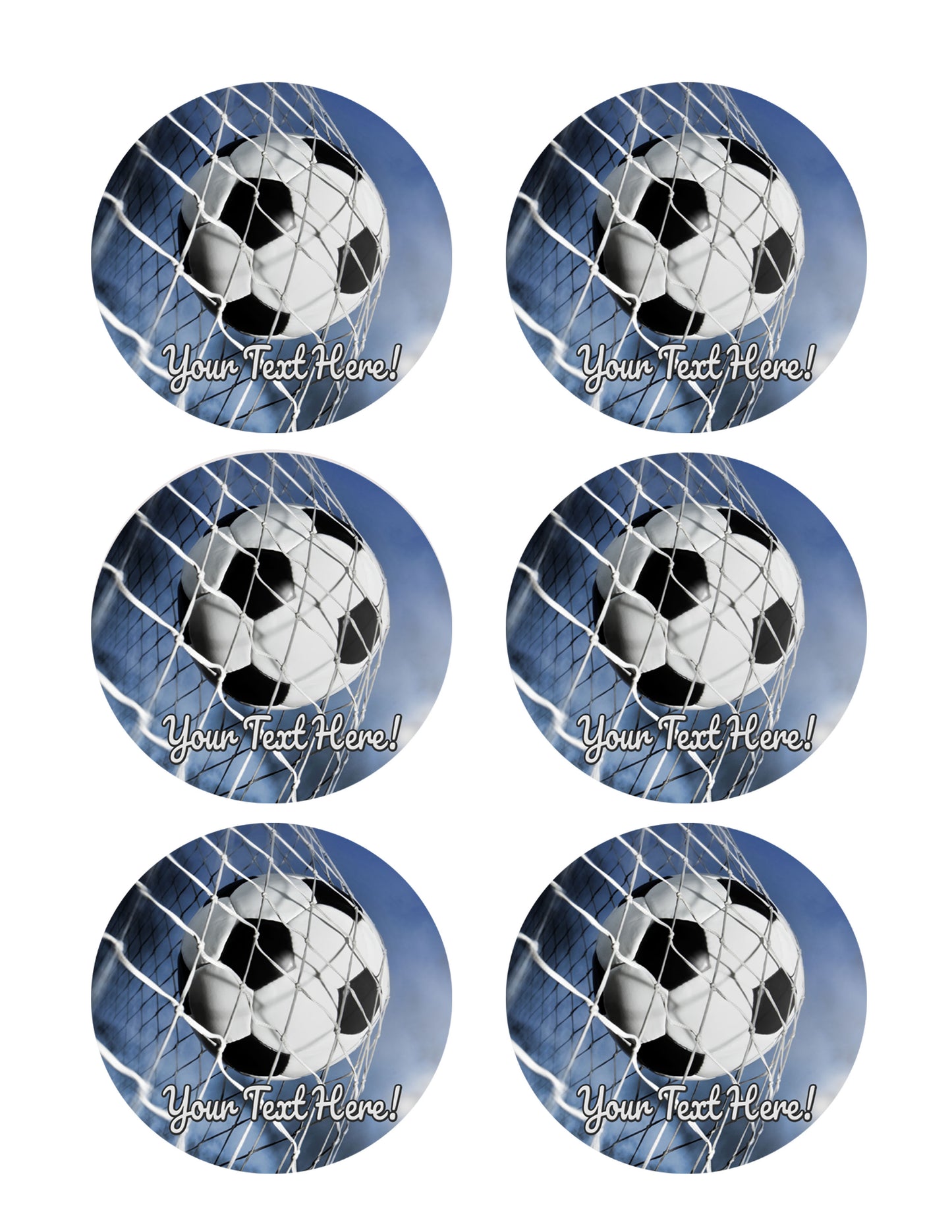 Soccer Ball (Nr2) - Edible Cake Topper, Cupcake Toppers, Strips
