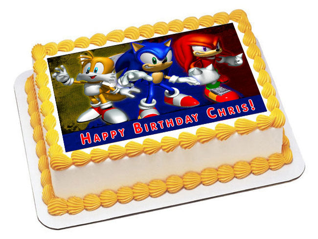 Sonic - Edible Cake Topper OR Cupcake Topper, Decor