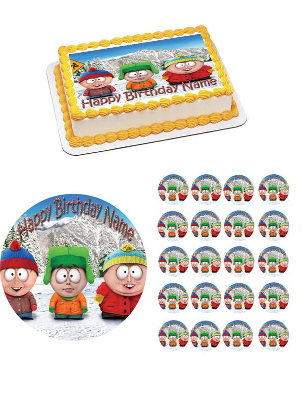 South Park 1 Edible Birthday Cake Topper OR Cupcake Topper, Decor - Edible Prints On Cake (Edible Cake &Cupcake Topper)