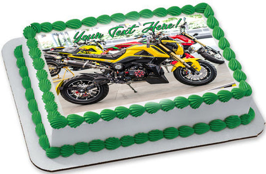 Sport Motorcycle - Edible Cake Topper, Cupcake Toppers, Strips