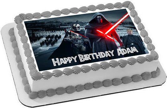 Star Wars 7 Force Awakens 1 Edible Birthday Cake Topper OR Cupcake Topper, Decor - Edible Prints On Cake (Edible Cake &Cupcake Topper)