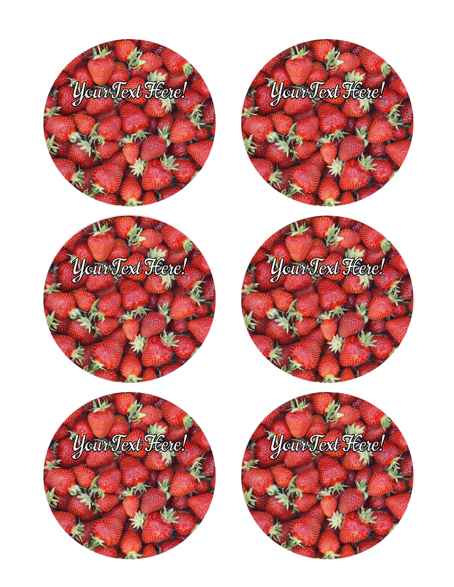 Strawberry - Edible Cake Topper, Cupcake Toppers, Strips