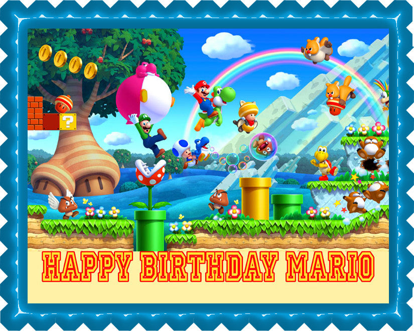 Super Mario Luigi (Nr1) - Edible Cake Topper OR Cupcake Topper, Decor