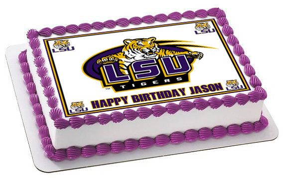 LSU Louisiana State University - Edible Cake Topper OR Cupcake Topper