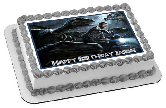 Jurassic World 2 Edible Birthday Cake Topper OR Cupcake Topper, Decor - Edible Prints On Cake (Edible Cake &Cupcake Topper)