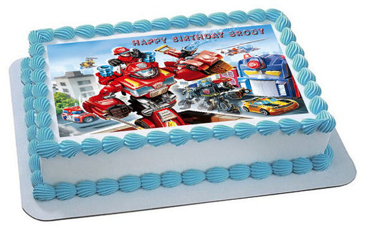 Transformers Rescue - Edible Cake Topper OR Cupcake Topper, Decor