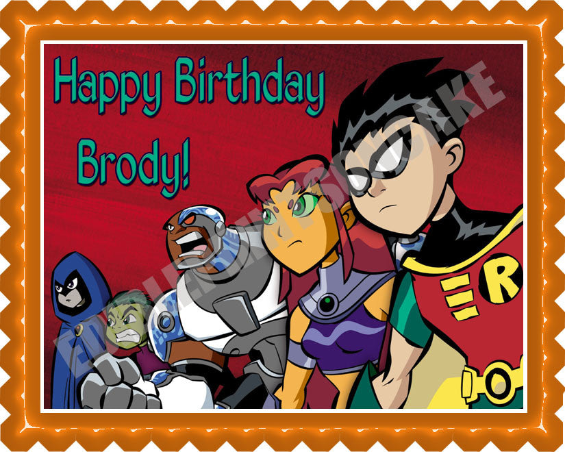 Teen Titans Go (Nr2) - Edible Cake Topper OR Cupcake Topper, Decor