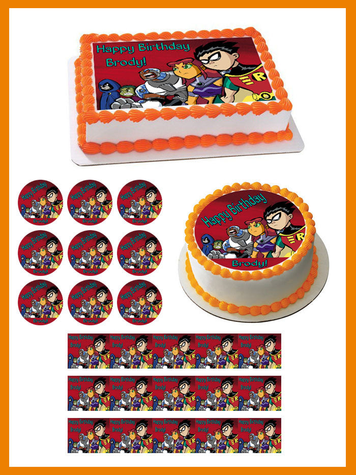 Teen Titans Go (Nr2) - Edible Cake Topper OR Cupcake Topper, Decor