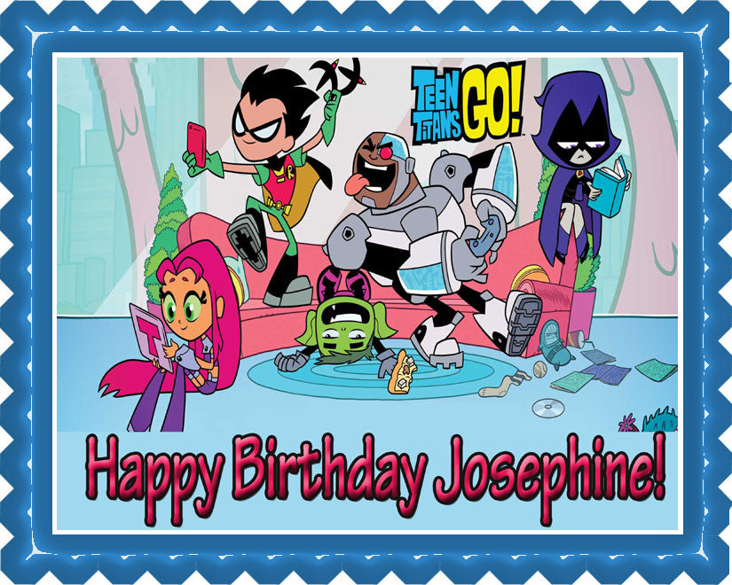 Teen Titans Go (Nr3) - Edible Cake Topper OR Cupcake Topper, Decor