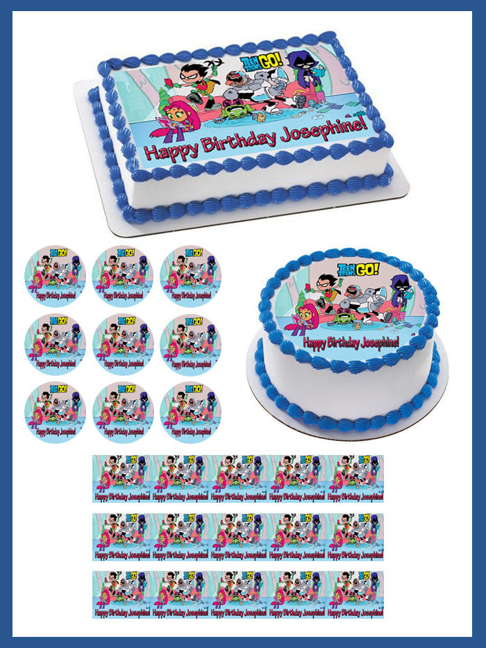 Teen Titans Go (Nr3) - Edible Cake Topper OR Cupcake Topper, Decor