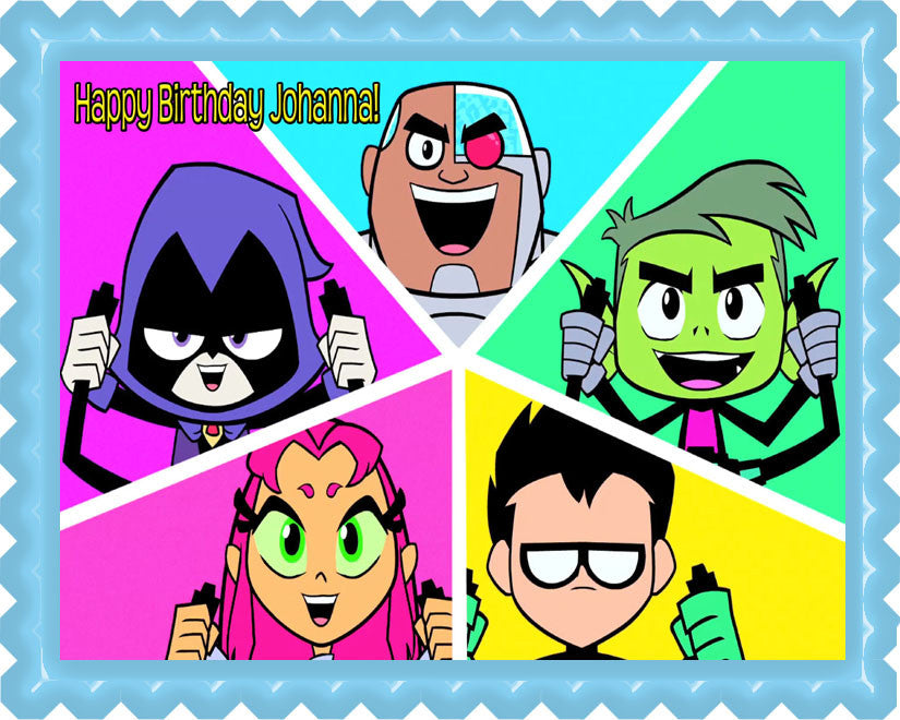 Teen Titans Go (Nr4) - Edible Cake Topper OR Cupcake Topper, Decor