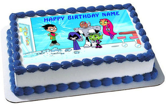 Teen Titans  Go - Edible Cake Topper OR Cupcake Topper, Decor
