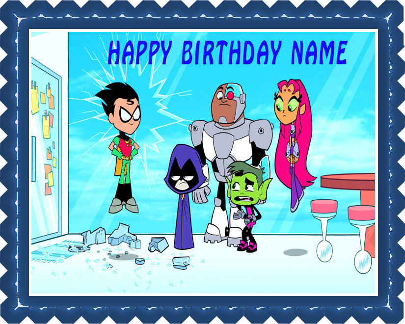 Teen Titans  Go - Edible Cake Topper OR Cupcake Topper, Decor