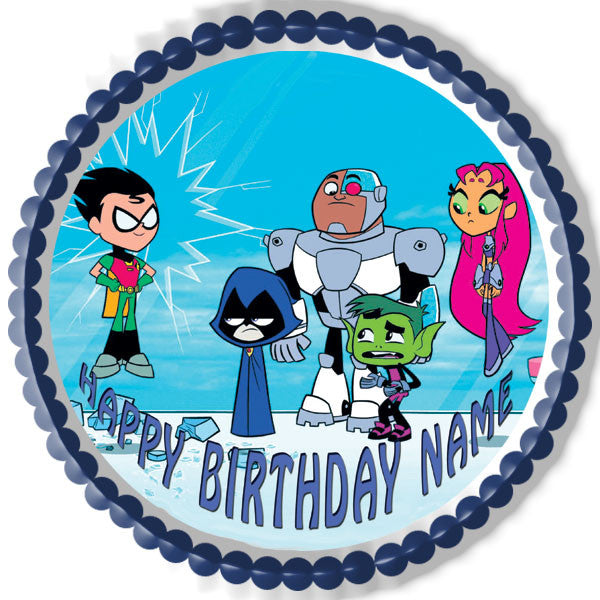 Teen Titans  Go - Edible Cake Topper OR Cupcake Topper, Decor