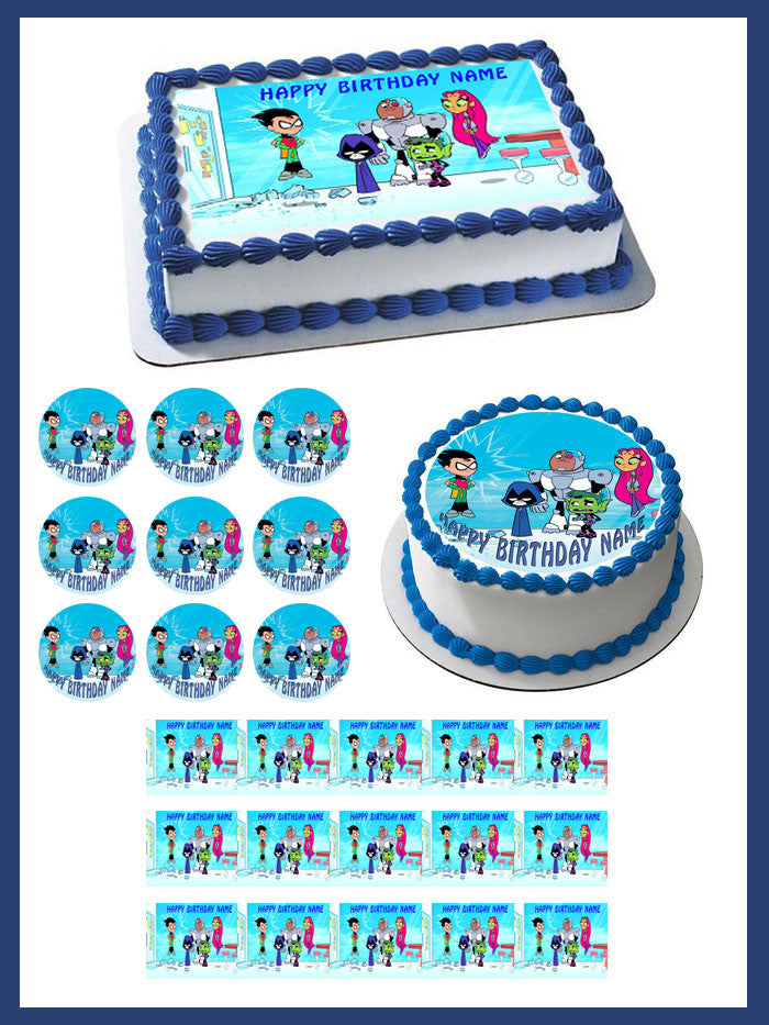 Teen Titans  Go - Edible Cake Topper OR Cupcake Topper, Decor