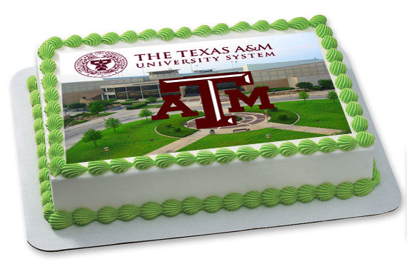 Texas A&M University 2 Edible Birthday Cake Topper OR Cupcake Topper, Decor - Edible Prints On Cake (Edible Cake &Cupcake Topper)