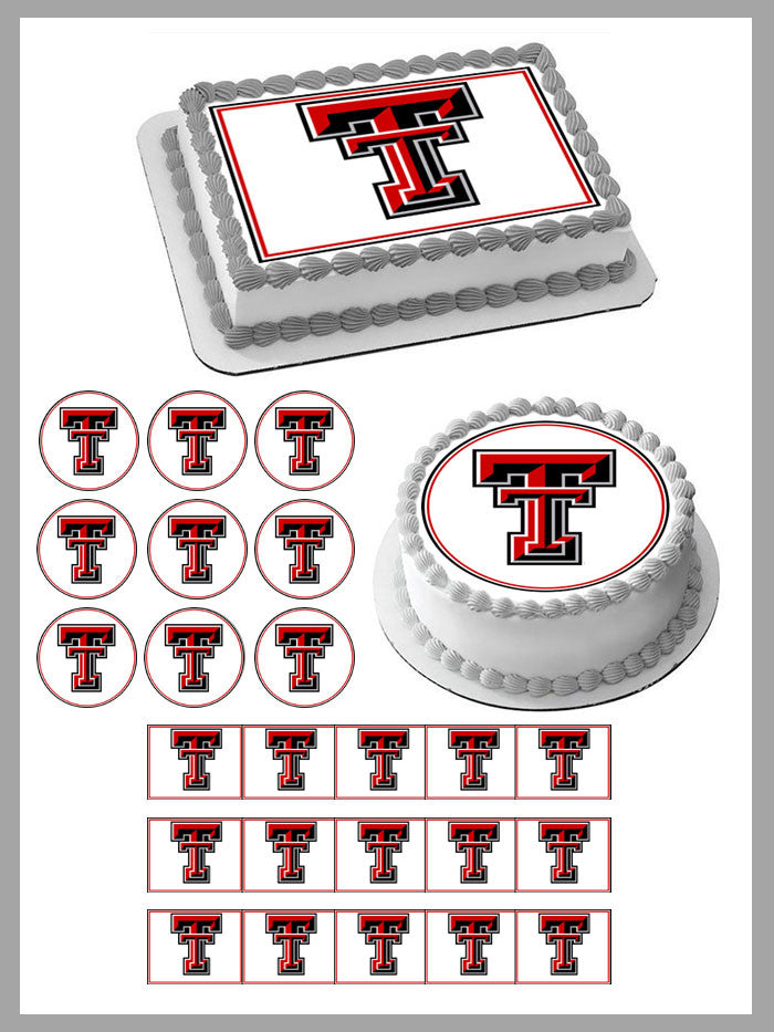Texas Tech University (Nr2) - Edible Cake Topper OR Cupcake Topper, Decor