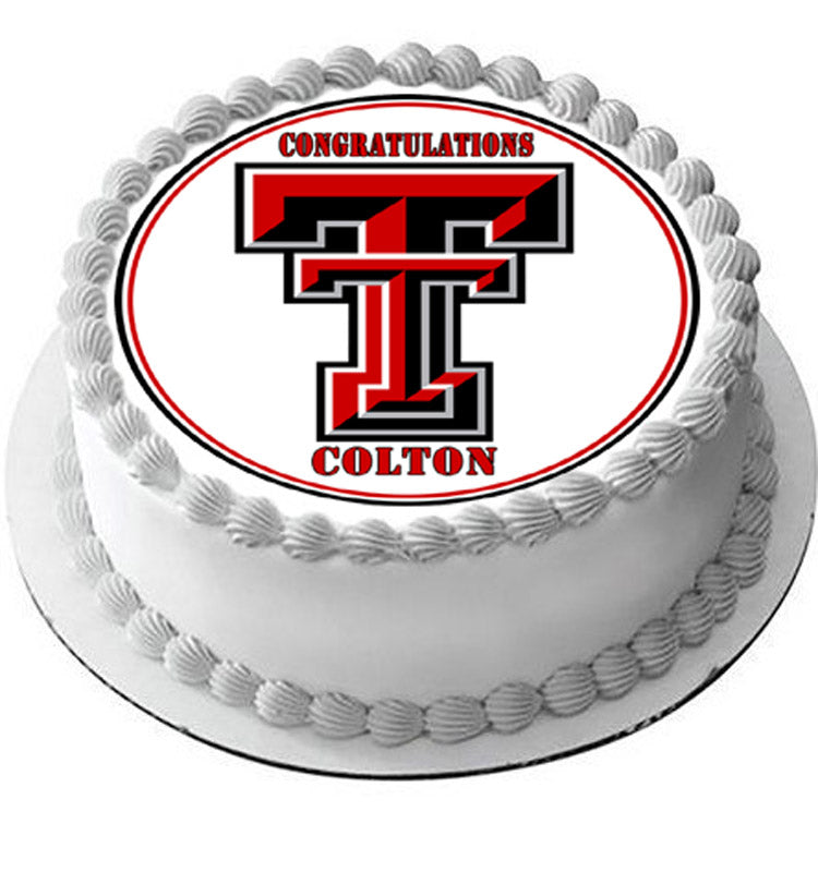 Texas Tech University (Nr2) - Edible Cake Topper OR Cupcake Topper, Decor