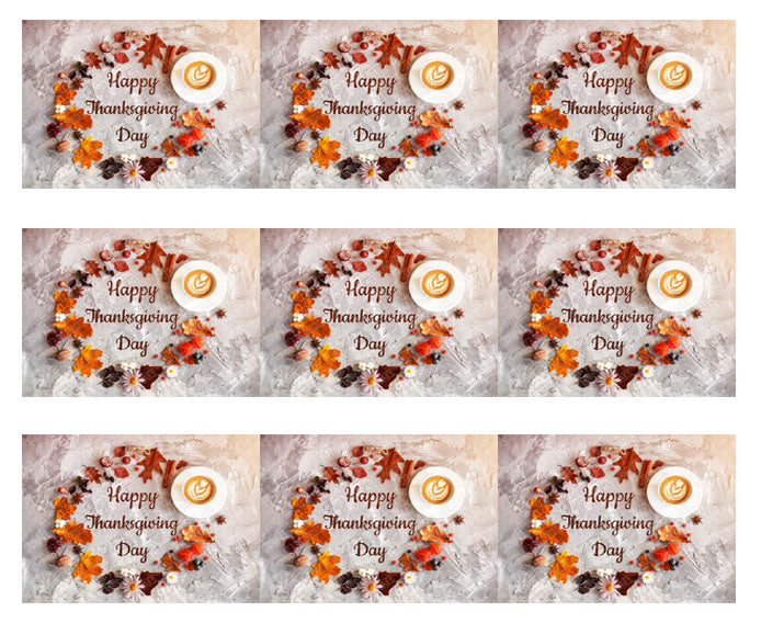 Thanksgiving VI - Edible Cake Topper, Cupcake Toppers, Strips