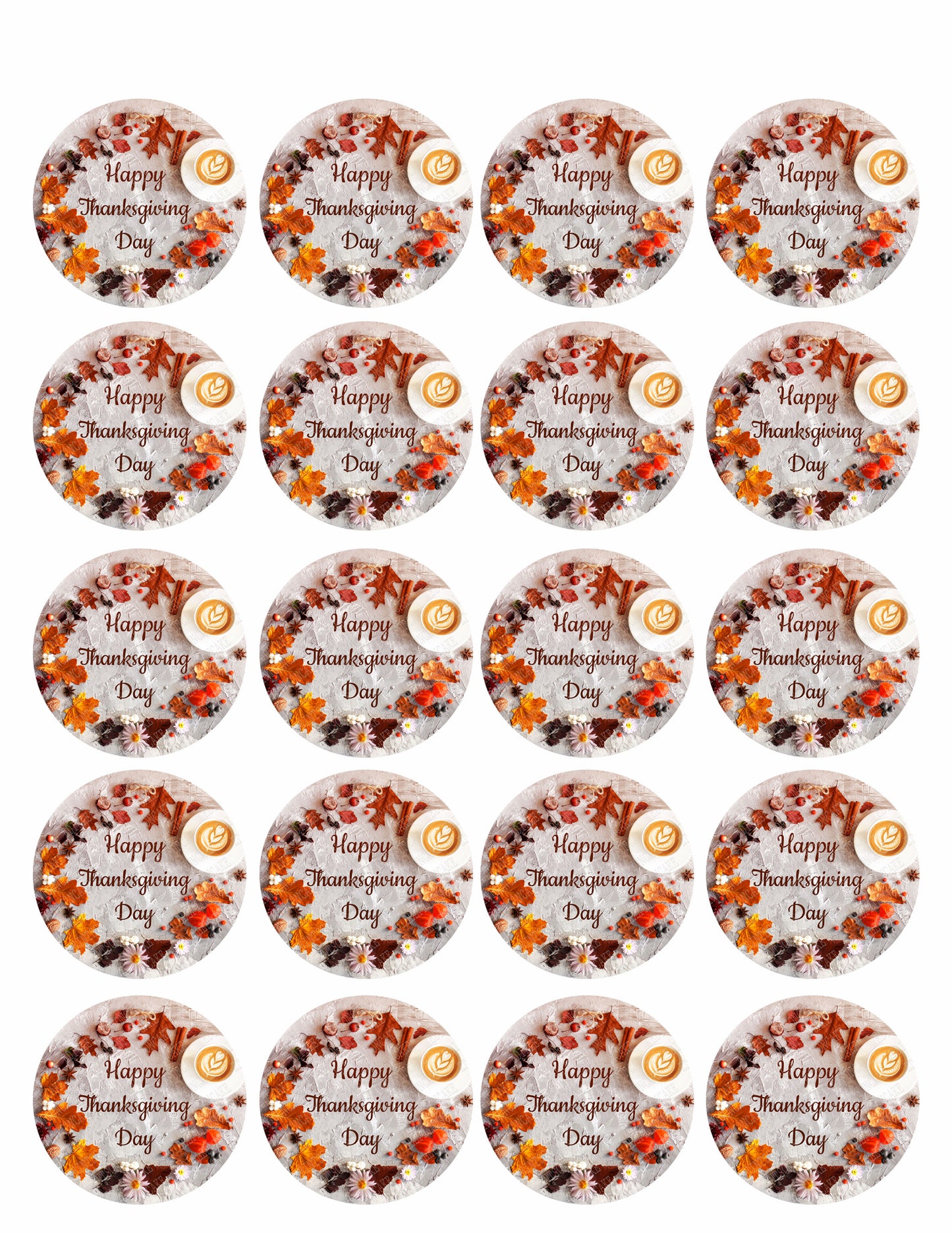 Thanksgiving VI - Edible Cake Topper, Cupcake Toppers, Strips