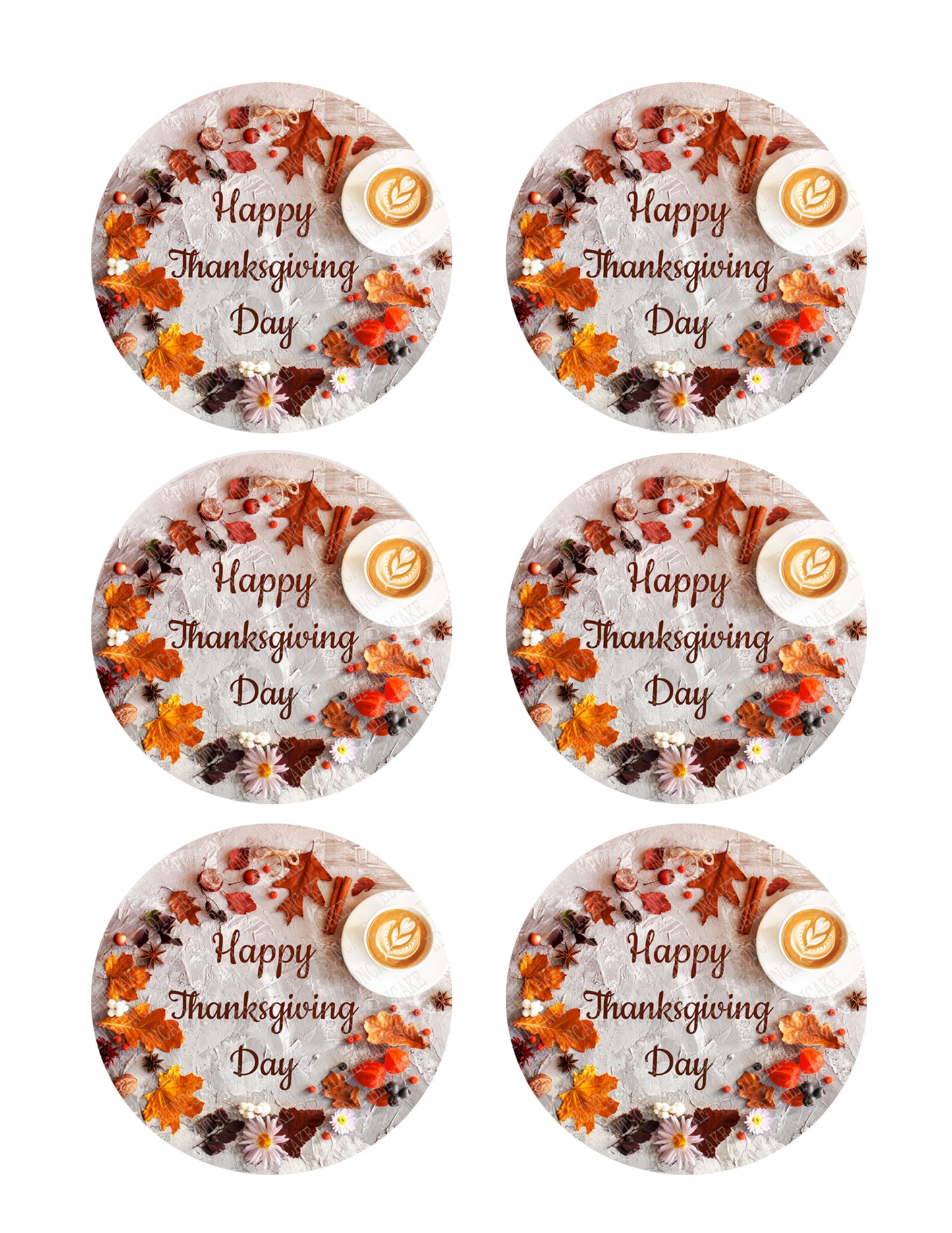 Thanksgiving VI - Edible Cake Topper, Cupcake Toppers, Strips