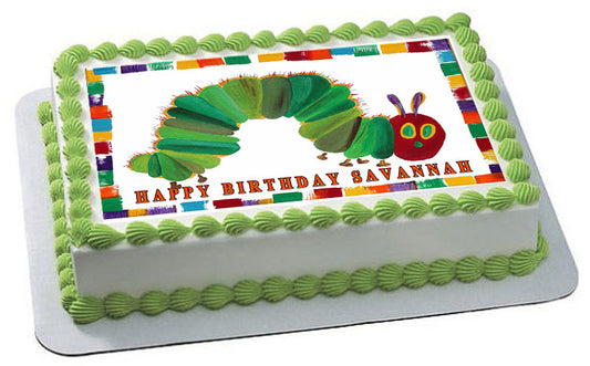 THE HUNGRY CATERPILLAR - Edible Cake Topper or Cupcake topper, Decor