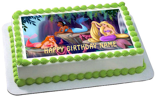 THE LITTLE MERMAID - Edible Cake Topper OR Cupcake Topper, Decor