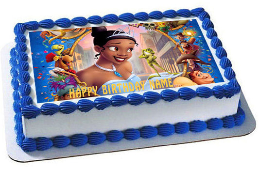 THE PRINCESS AND THE FROG Edible Birthday Cake Topper OR Cupcake Topper, Decor - Edible Prints On Cake (Edible Cake &Cupcake Topper)