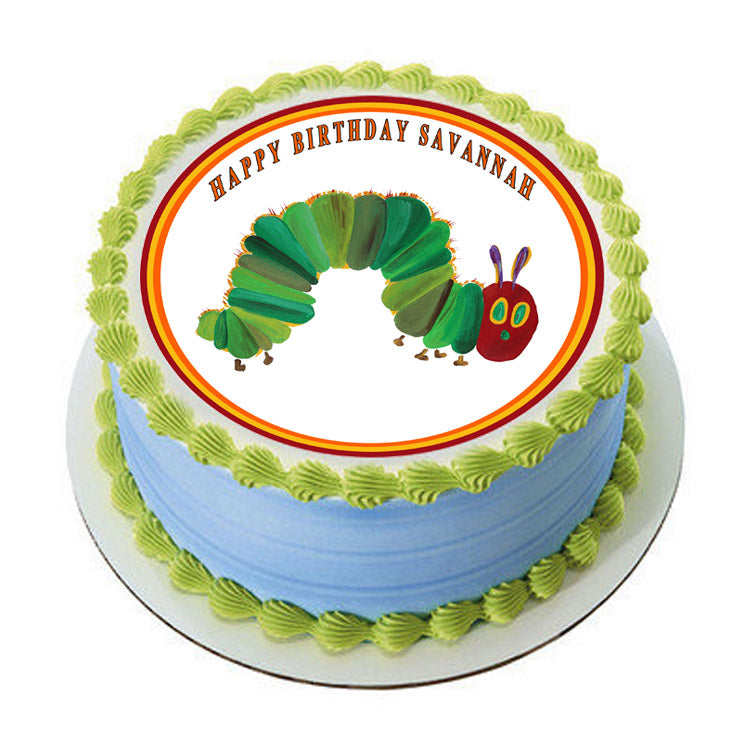 THE HUNGRY CATERPILLAR - Edible Cake Topper or Cupcake topper, Decor