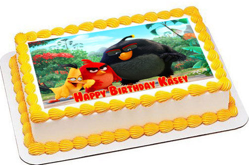 The Angry Birds Movie Edible Birthday Cake Topper OR Cupcake Topper, Decor - Edible Prints On Cake (Edible Cake &Cupcake Topper)