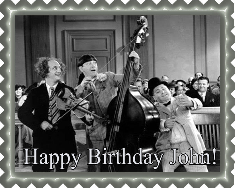 The Three Stooges 2 Edible Birthday Cake Topper OR Cupcake Topper, Decor - Edible Prints On Cake (Edible Cake &Cupcake Topper)