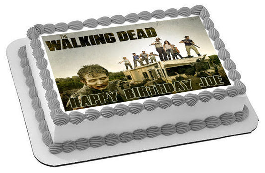 The Walking Dead 3 Edible Birthday Cake Topper OR Cupcake Topper, Decor - Edible Prints On Cake (Edible Cake &Cupcake Topper)
