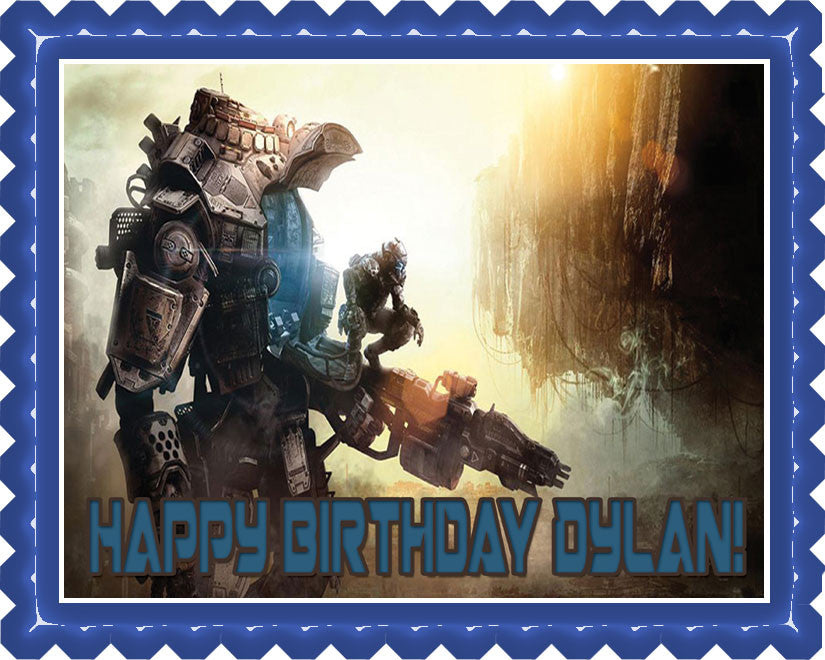 TITANFALL - Edible Birthday Cake Topper OR Cupcake Topper, Decor