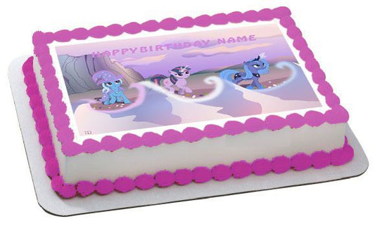 MY LITTLE PONI 3 Edible Birthday Cake Topper OR Cupcake Topper, Decor - Edible Prints On Cake (Edible Cake &Cupcake Topper)