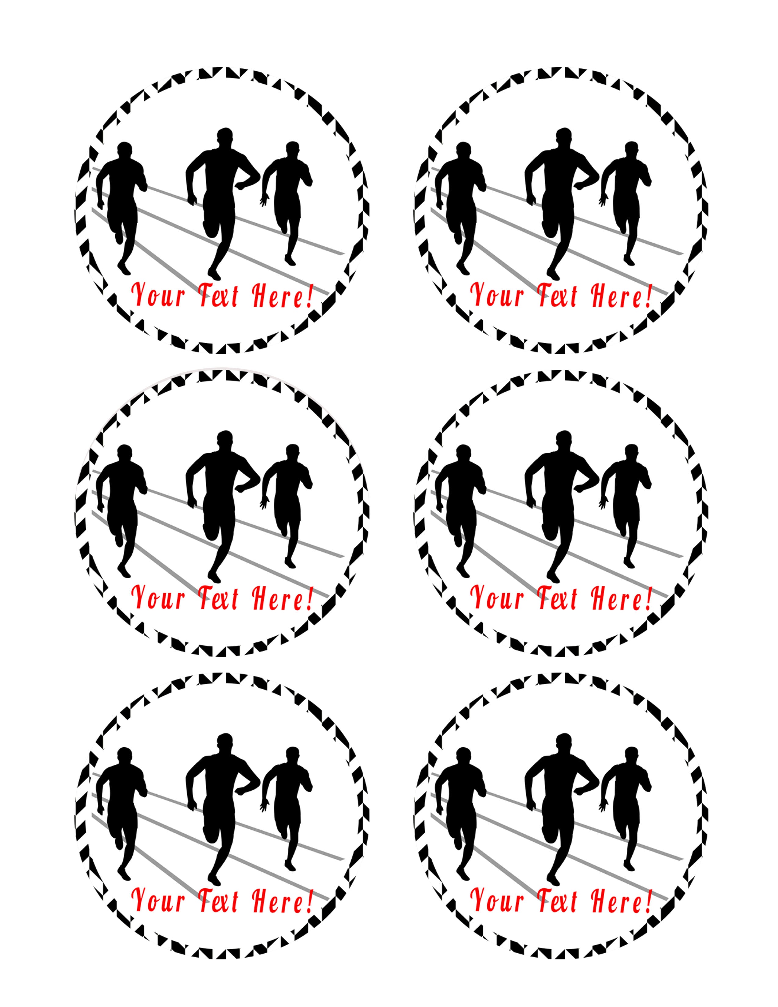 Track and Field Athletes - Edible Cake Topper, Cupcake Toppers, Strips ...