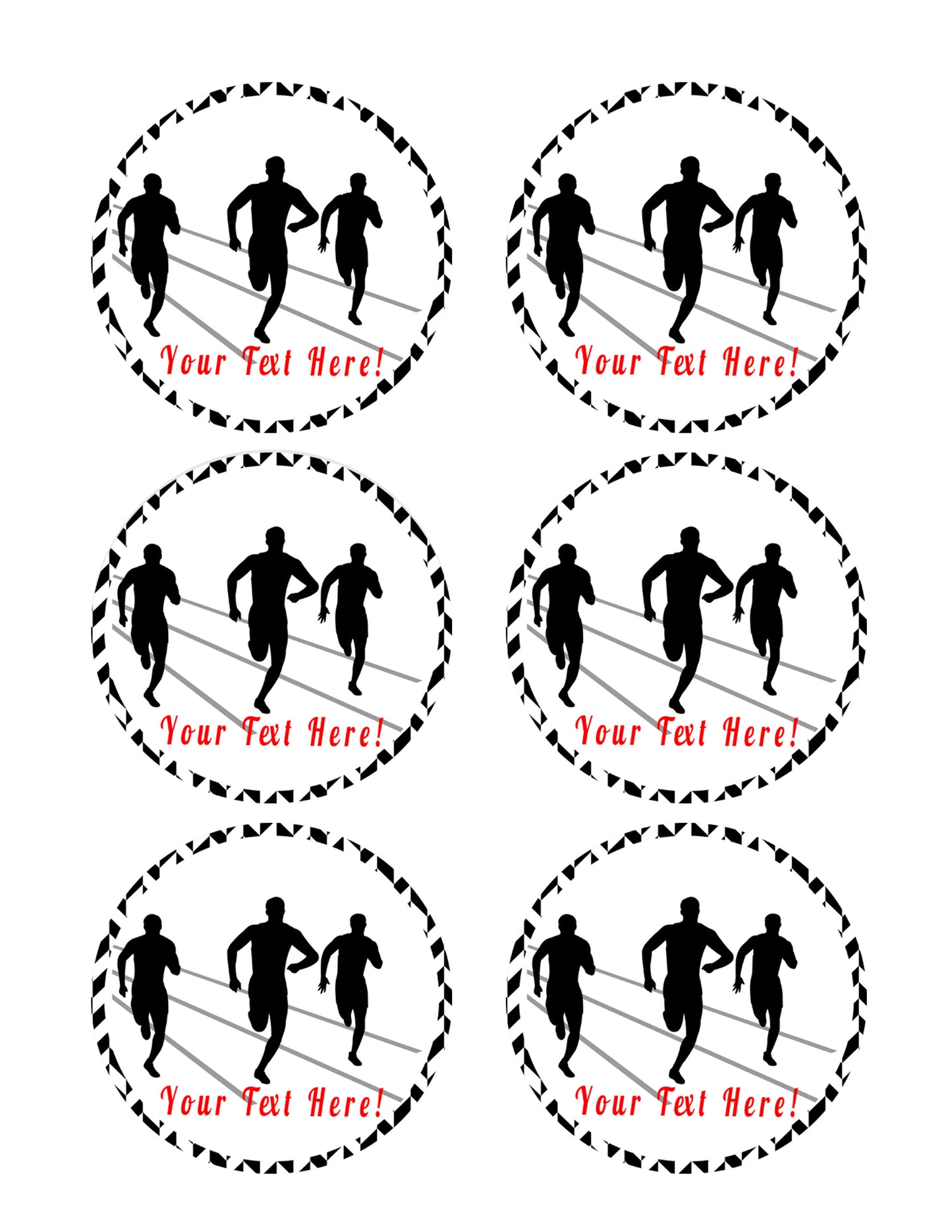 Track and Field Athletes - Edible Cake Topper, Cupcake Toppers, Strips