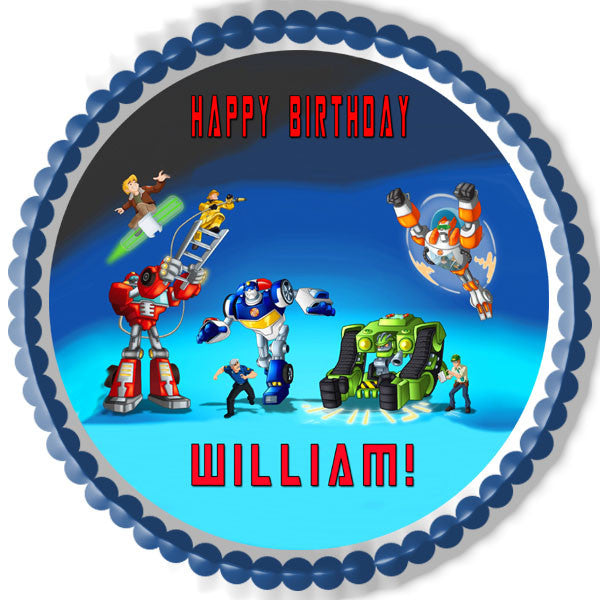 Transformers Rescue Bots (Nr1) - Edible Cake Topper OR Cupcake Topper,