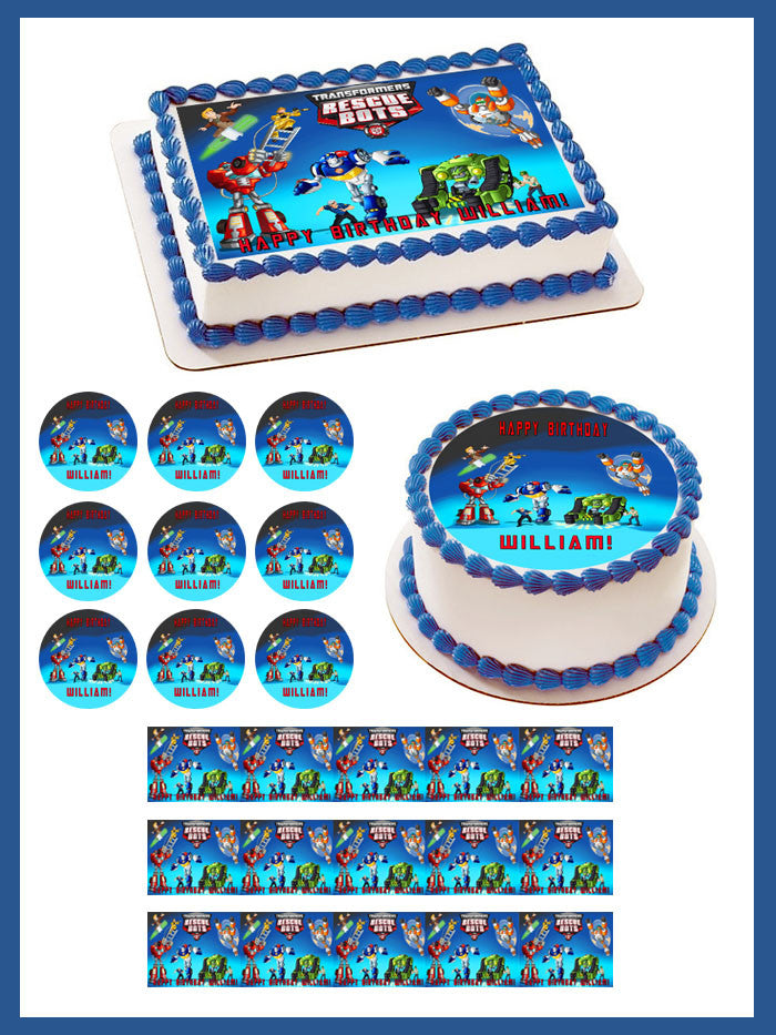 Transformers Rescue Bots (Nr1) - Edible Cake Topper OR Cupcake Topper,