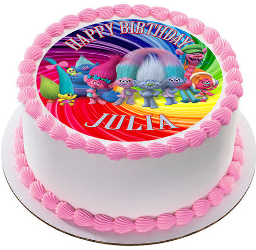 Trolls - Edible Cake Topper OR Cupcake Topper, Decor