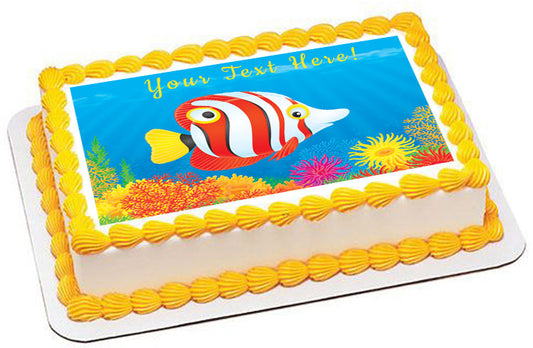 Tropical Fish - Edible Cake Topper, Cupcake Toppers, Strips