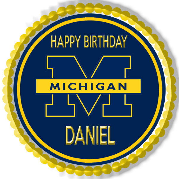University of Michigan - Edible Cake Topper OR Cupcake Topper, Decor