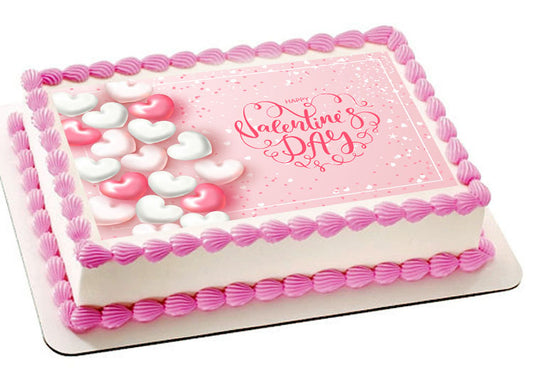 Valentine`s Day - Edible Cake Topper, Cupcake Toppers, Strips