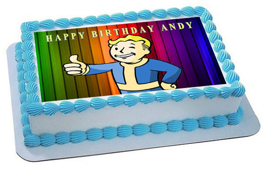 Vault Boy - Edible Cake Topper OR Cupcake Topper, Decor