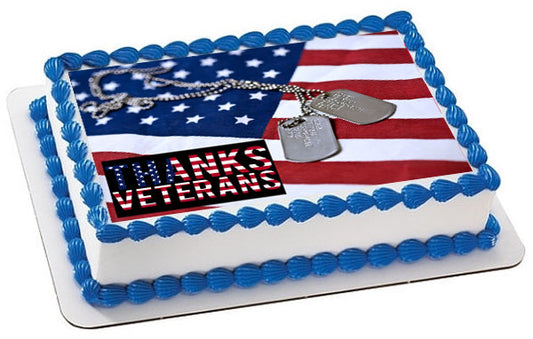 Veterans Day - Edible Birthday Cake Topper OR Cupcake Topper, Decor