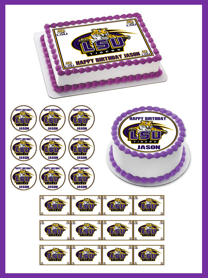 LSU Louisiana State University - Edible Cake Topper OR Cupcake Topper