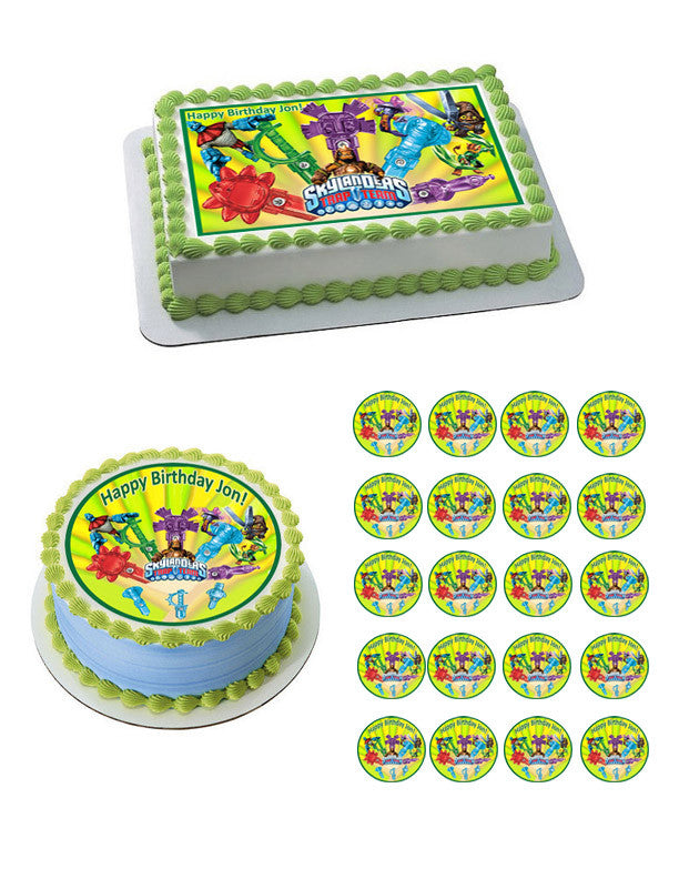 Skylanders Trap Team 2 Edible Birthday Cake Topper OR Cupcake Topper, Decor - Edible Prints On Cake (Edible Cake &Cupcake Topper)