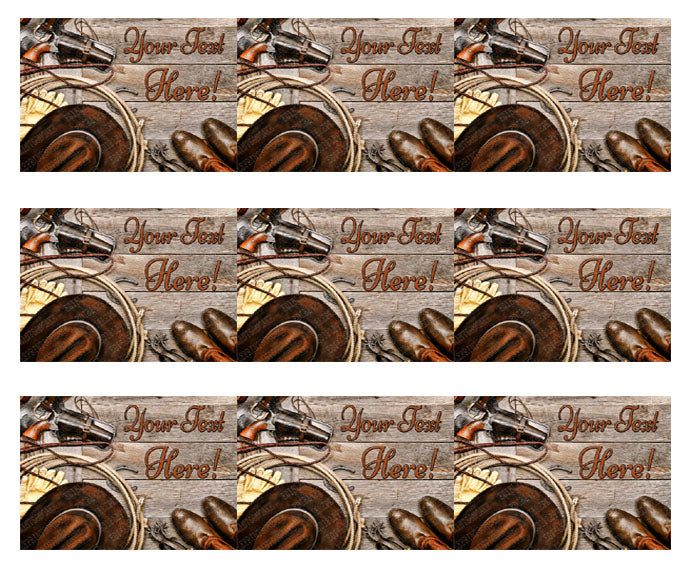 Western Cowboy Ranching Gear - Edible Cake Topper, Cupcake Toppers, Strips